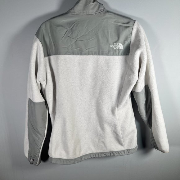 The North Face Denali Womens Jacket Size Medium White Gray Full Zip Fleece - Picture 15 of 15